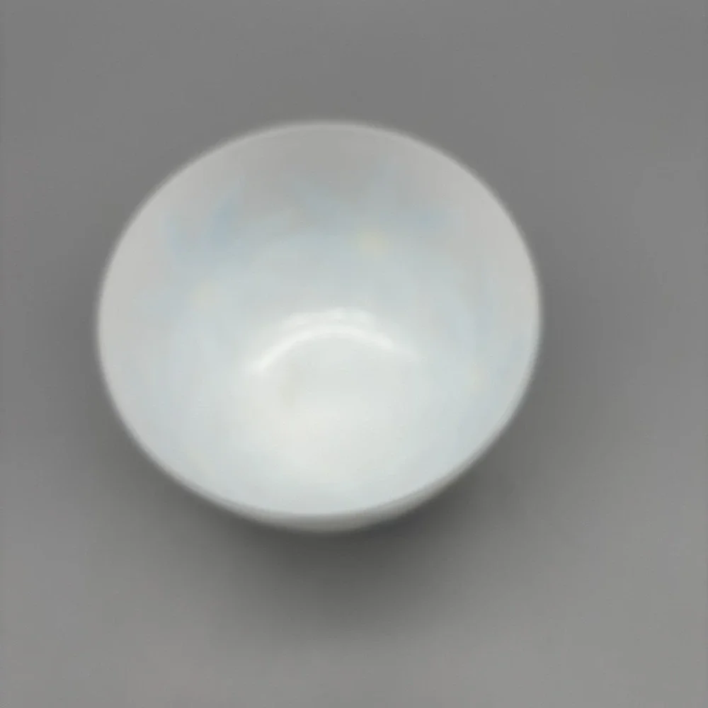 Orrefors Hand Painted‎ Daisies White Glass Round Deep Bowl  Signed 5